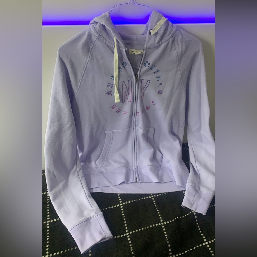 Light Purple Zip Up Sweater for Women in Size Medium From Aeropostale